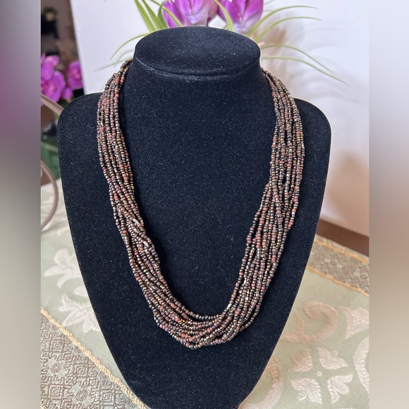 Silpada 18” Bronze and Brown Seed Bead Necklace - Picture 3 of 3